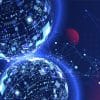 Abstract technology sphere background. Global network concept.
